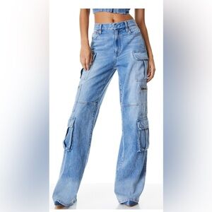 Alice and Olivia Cay Baggy Cargo Jeans size 31